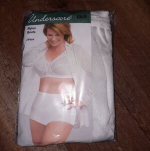 Vintage New Underscore White Nylon Briefs - 3 Pack